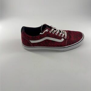 Vans Off The Wall 500714 Black Red Logo Print Low Top Skate Shoes Men’s Size 13